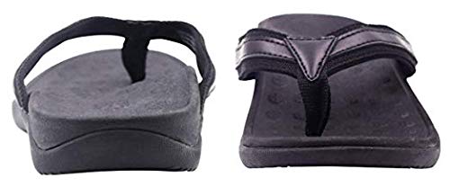 Orthotic Sandals Stylish Thong Flip Flops Men Ultra Comfort Slippers with Arch Support for Plantar Fasciitis, Flat Feet & Heel Spur Black - Thumbnail 3