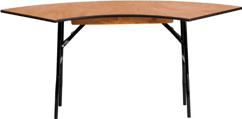 Flash Furniture 5.5 ft. x 2 ft. Serpentine Wood Folding Banquet Table