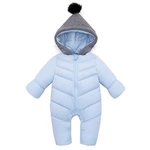 AUBIG Baby donspak sneeuwpak jongens meisjes winter baby winter overall met capuchon verdikt warm 0-18 maanden