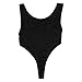 YiZYiF Women's See Through Unlined Thongs High Cut Bodysuit Swimsuit Mesh Leotard Top Black