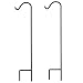 GrayBunny Shepherd Hook, 48 inch, Set of 2, Black, 2/5" Thick, Strong Rust Resistant Premium Metal Hook For Weddings, Hanging Plant Baskets, Solar Light Lanterns Bird Feeders Mason Jars & Plant Hanger primary