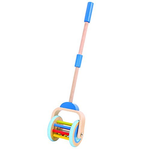 Timy Wooden Push Along Roller Push and Pull Walking Toy for Baby Toddler