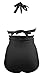 COCOSHIP Retro Elegant Black High Waisted Bikini Vintage Swimsuits Halter Swimwear XXL(US12)