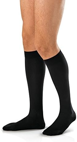 Jobst For Men 20-30 Knee High Closed Toe Ribbed Compression Socks Black Large