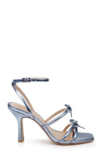 JEWEL BADGLEY MISCHKA KIYOMI II METALLIC DELICATE SANDAL WITH BOW STRAPS