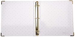 russell+hazel White Patent Signature 3-Ring Binder