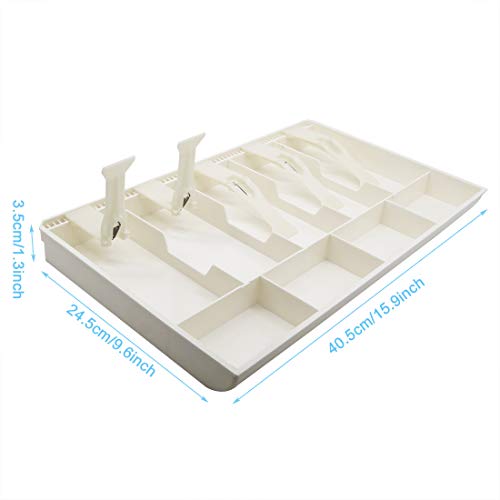 Cash Money Tray Replacement Drawer Register Insert Tray Storage Case with Plastic Clip (5 Bill/4 Coin-White) - Thumbnail 3