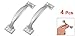 4 Pcs Silver Tone Stainless Steel Cupboard Door Pull Handles 3.9