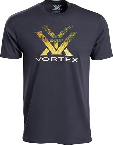 Vortex Optics Men's Bass Core Logo Short Sleeve T-Shirts (US, Alpha, Small, Regular, Regular, Polar Night) at Amazon