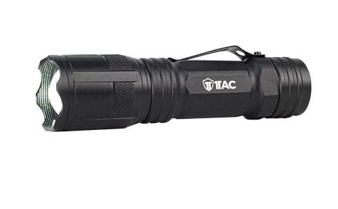 1TAC 1200 Lumen Tactical Flashlight XML2 LED Emitters Magnetic Base 100,000 Hours Aircraft Grade Aluminum 5 Modes of Light- Low Medium High Strobe SOS Black