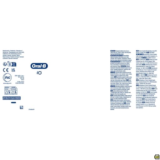 Oral-B iO2 Electric Toothbrush, 1 Gentle Care Toothbrush Head, 1 Travel Case, 1 Travel Refill Holder, Oral B Toothbrush Adults (Night Black), Designed by Braun, 2 Pin UK Plug