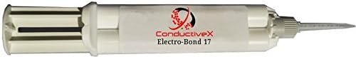 Flexible Highly Conductive Pure Silver Epoxy Elecrically Conductive Adhesive 1 to 1 Mix Dispense, Electro-Bond 17, 10ml Easy Dispense System