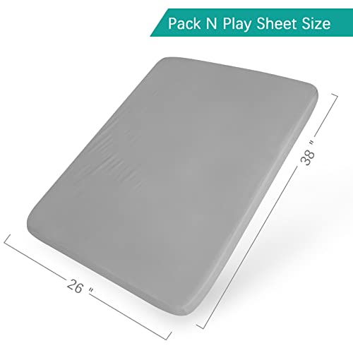 Biloban Pack and Play Sheets Waterproof 2 Pack, Fitted Pack n Play