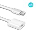 BYSTECH 3ft Lightning Extension Cable 8-Pin Adapter Male to Female Cord Extender Dock for iPhone 6s,7 Plus,5s,5E, iPad, iPod, Pass Video, Data, Audio(White)