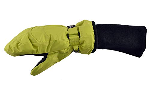 SnowStoppers Kid's Waterproof Stay On Winter Nylon Mittens Small / 1-3 Years Lime Green - Thumbnail 2