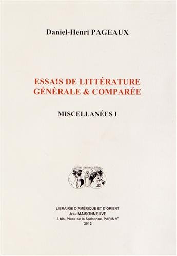 Essais de littérature générale & comparée