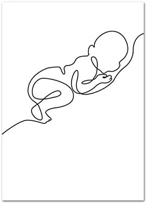 Mmbj Minimalista Cuerpo Humano Linea Dibujo Arte De La Pared