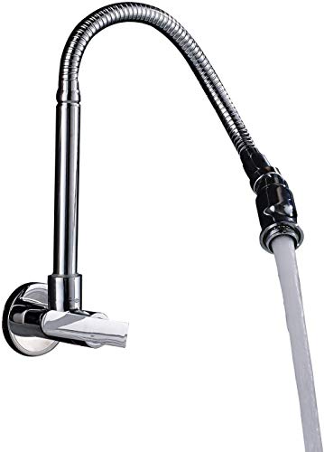 Rozin Wall Mounted Flexible Rotatable Spout Sink Faucet Single Cold Water Tap