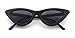 Jucoo Clout Goggles Cat Eye Sunglasses Vintage Mod Style Retro Black Small Cateye Sunglasses for Women