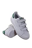adidas Originals Boys' Stan Smith CF C Sneaker, White/White/Green, 2.5 Medium US Little Kid