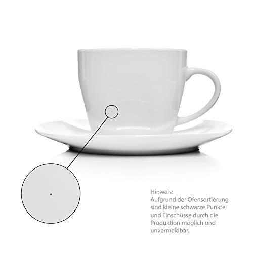 SÃNGER | 12-teiliges Kaffeetassen Set Bilgola aus Porzellan, Kaffee Geschirrset für 6 Personen, Tassen & Untersetzer, Eckiges Design 150 ml | PREMIUM COLLECTION – Bild 8
