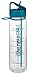 Fight Like a Girl Hybrid SlimKim 30 oz Motivational Water Bottle with Time Marker & Straw for Ovarian Cancer, PCOS, PTSD Awareness - Reusable Clear Water Bottle for Workout, Gym, Travel - Teal