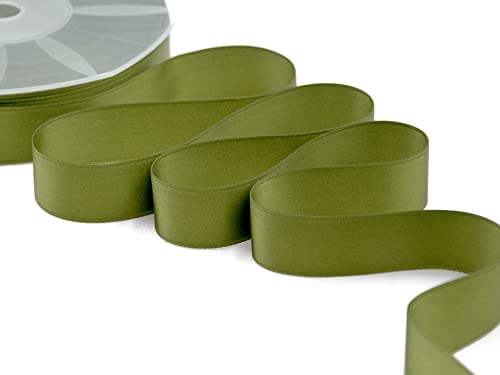 Furlanis - Nastro Doppio Raso, Tessuto Italiano - Verde Muschio, 25 mm x 25 m