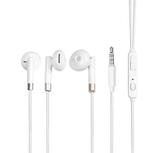 MINISO Earphones, HD Sound Super Bass in-Line Mic and 3.5mm Jack Wired Mobile Earphones, White