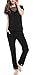 Women's Sleepwear Sleevelees Pajama Set with Short Pants (XS-XL) (M, C-black)