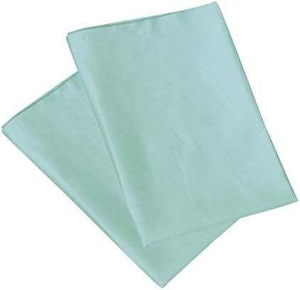 Just Linen 400 Thread Count 100% Egyptian Quality Cotton Sateen, Solid Pale Turquoise, Pack of 4 Queen Pillow Cases