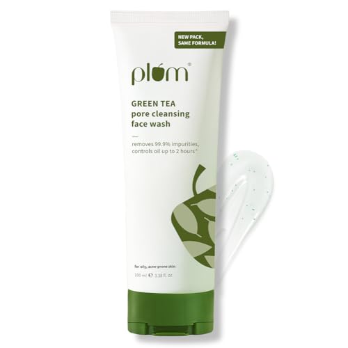 Plum Green Tea Pore Cleansing Face Wash For Oily and Acne Skin Clean Dirt Pollution For Clear Skin 100% Vegan, 100 ml