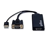 gofanco VGA to HDMI Converter Adapter USB Powered with 1080p & USB Audio Support - Male to Female for VGA-Equipped desktops and laptops to Connect to HDMI displays/HDTVs (VGAHDMI)