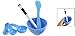 uxcell Blue 4 in 1 DIY Facial Make Up Mask Mixing Stick Brush Gauge 8.5cm Bowl Kit