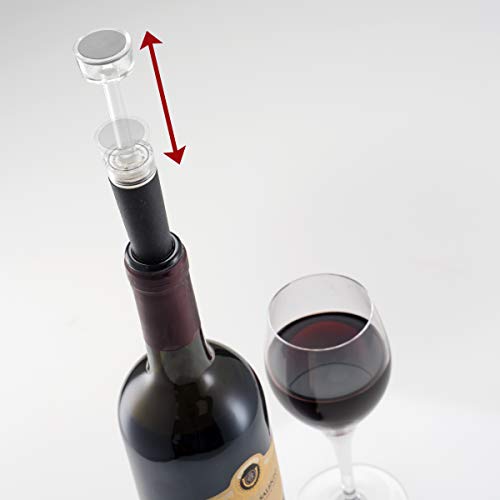 Wine Ziz Wine Pump Vacuum Stoppers With Built-in Vacuum Wine Saver Pump (Set Of 4) | Leak-free Wine Bottle Sealer | Wine Preserver Vacuum Pump | Reusable Air Remover Corks | Food-safe Silicone Caps - Thumbnail 4
