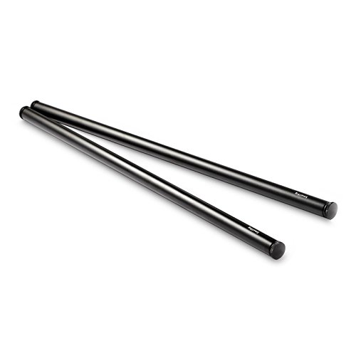 SMALLRIG 16 Inches (40 cm) Black Aluminum Alloy 15mm Rod with M12 Female Thread, Pack of 2 - 1054