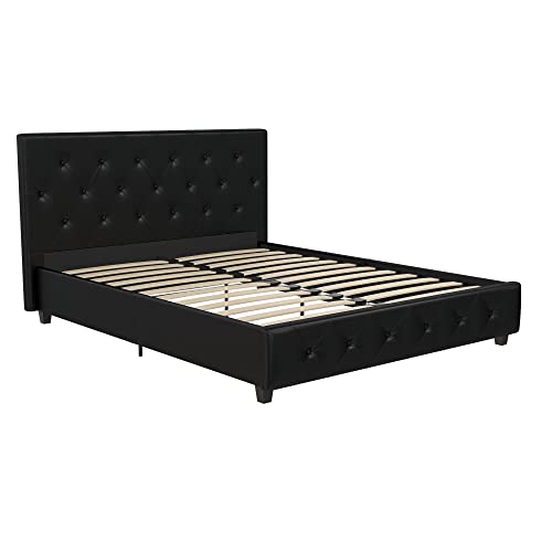 DHP Dakota Upholstered Platform Bed with Diamond Button Tufted