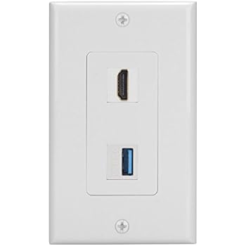 BATIGE HDMI And USB 3.0 Keystone Wall Plate Single GANG USB 3.0 HDMI ...