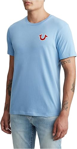 True Religion Buddha Logo Oasis Blue T-Shirt - Small