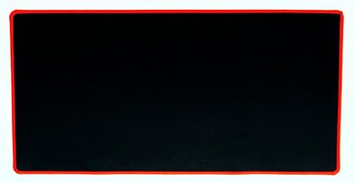 Watson Desk Mat & Smooth Mouse Pad, 24 in X 12 in, Midnight Black Perfect for Laptops, Desktops, Keyboards, Mouse - Protects Desk (Red)