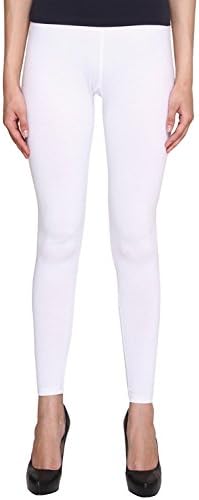 The Black Bee Plain White Color 4-Way Strechable Leggings For Women's (Free Size) (Free, White)