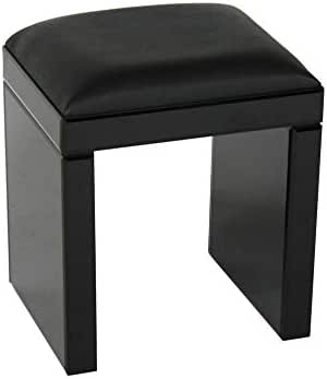 DuraTribe - Taburete de tocador estilo Hollywood, color negro con