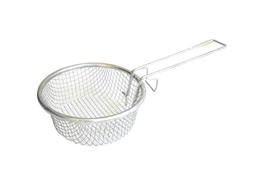 Click Here to See More Images 14cm Deep Frying Basket Net Grid - Stainless Frier Strainer, Chips/Pakora Maker