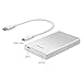 [Optimized For SSD, Support UASP] Inateck 2.5 Inch USB 3.0 Aluminum HDD External Enclosure Case with USB-C Port to Type A Cable for 9.5mm 7mm 2.5 Inch SATA HDD and SSD, Tool-free, Sliver(FE2008A)