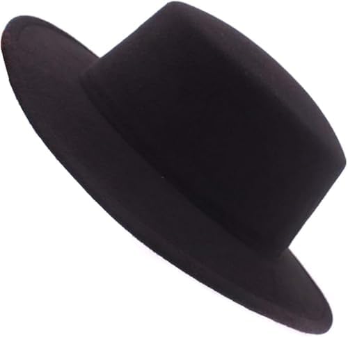Amazon.com: ASTRQLE Fashion Classic Black Wool Blend Fedora Hat
