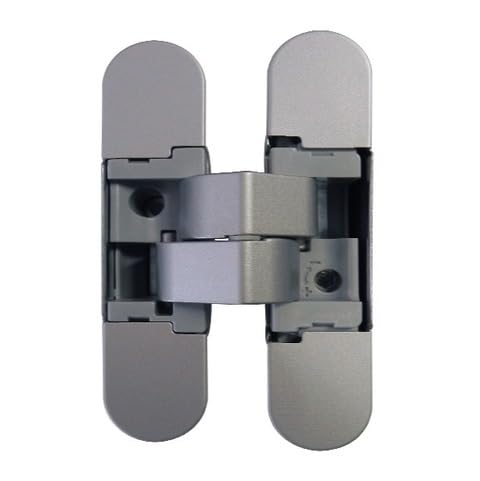 Bricoleva.it Adjustable Concealed Door Hinge, 40 kg Capacity per 2 Hinges - Single Door Hinge - Ideal for Cabinets and Furniture (Satin Chrome) — image 1