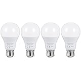 AED Lighting A19 LED Light Bulbs, 6W ( 60Watt Equivalent), 2700K Warm White LED Light Bulb E26 Base, 200 Degree Beam Angle, 480lm LED Bulbs for Home, Not-dimmable, Pack of 4