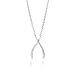 Dainty Silver Wishbone Necklace Premium Quality Wishbone Jewelry Necklace With Brilliant Finish, 3/4