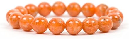 HandmadeOrange Calcite Bracelet, Natural Gemstone Stretch Bracelet