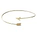 SENFAI Arrow Bangle Adjustable Wire Wrapped Bracelet Simple Style (Gold)