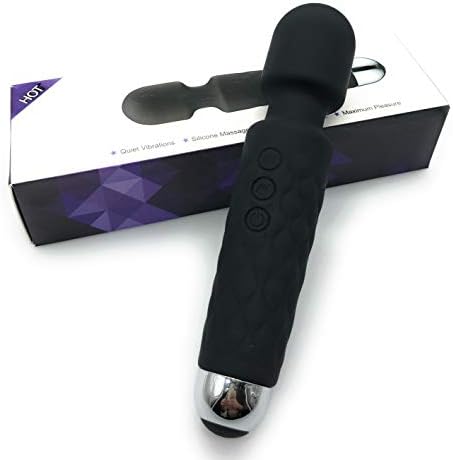 VibrateUSA Cordless Massagers Wand Massager, Muscle Aches, USB Rechargeable Waterproof (Thunder Black)